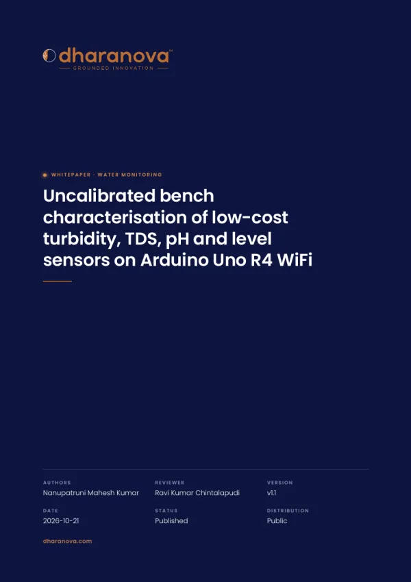 The paper's cover: Uncalibrated bench characterisation of low-cost turbidity, TDS, pH and level sensors on Arduino Uno R4 WiFi